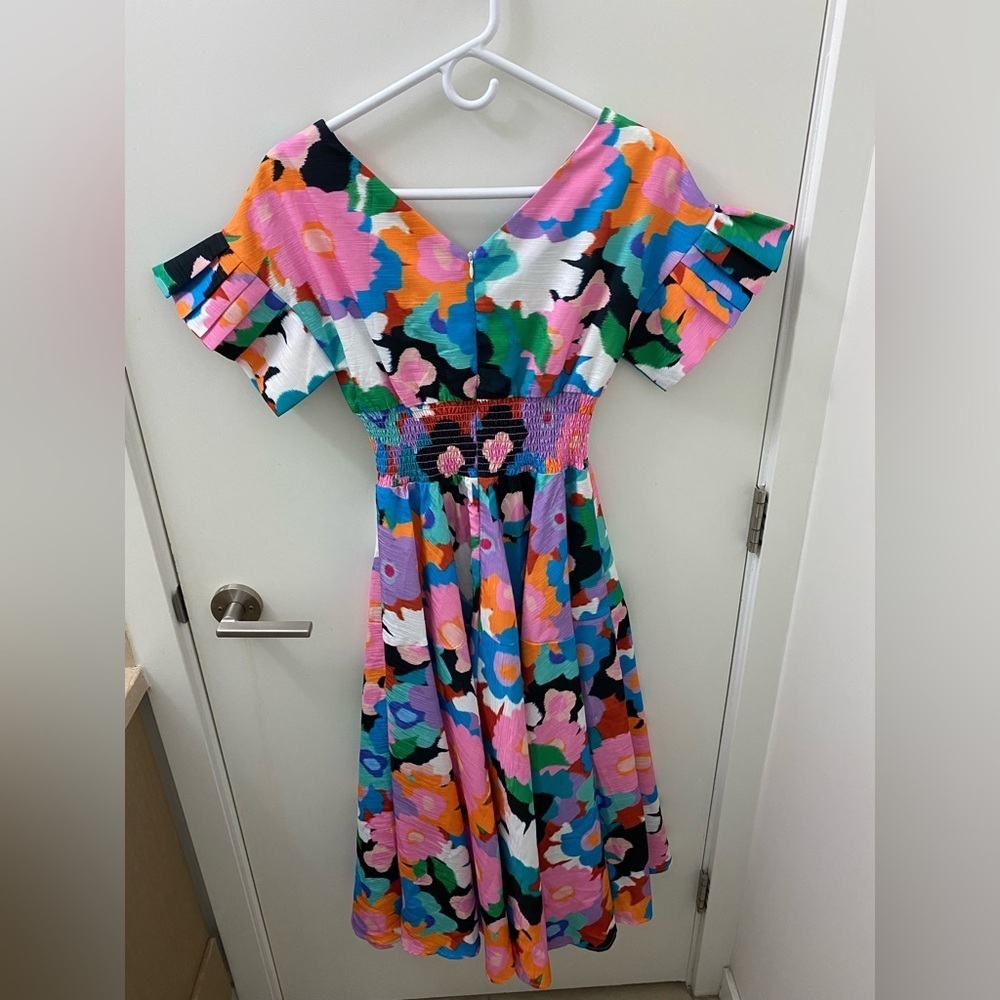 Molly Bracken Lili Sidonio colorful floral midi dress like new - Picture 4 of 5